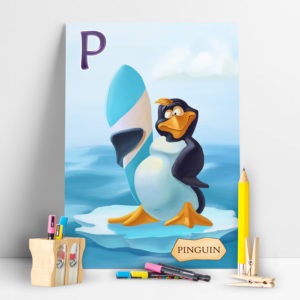 Poster Pinguin din colectia ABC-ul Animalelor
